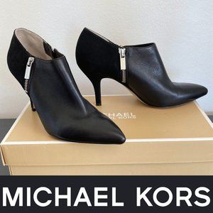 Michael Kors Suede & Leather Zip Heels | 8.5